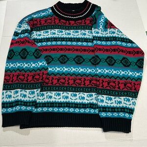 VTG Glamour-Knit Fair Isle Geometric Sweater Made in USA Small